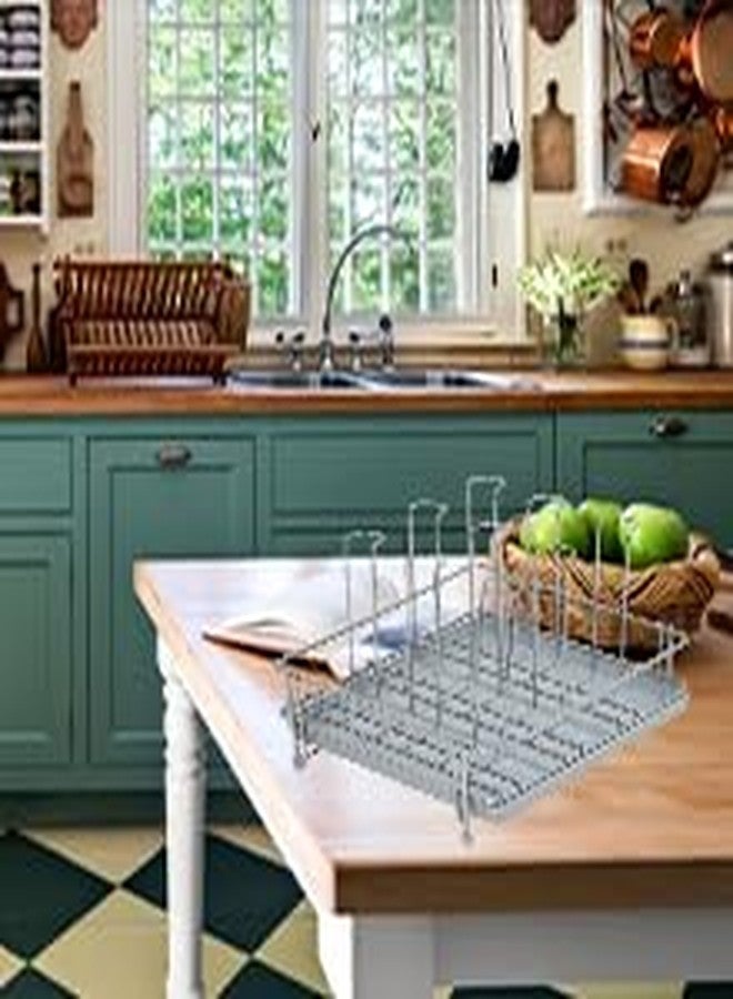 LEVON Stainless Steel Glass Countertop Tiered Shelf Stand for 6 and 9 Glass/Glass Holder for Kitchen/Dining Table Glass Stand (9 Rack) - Image 3